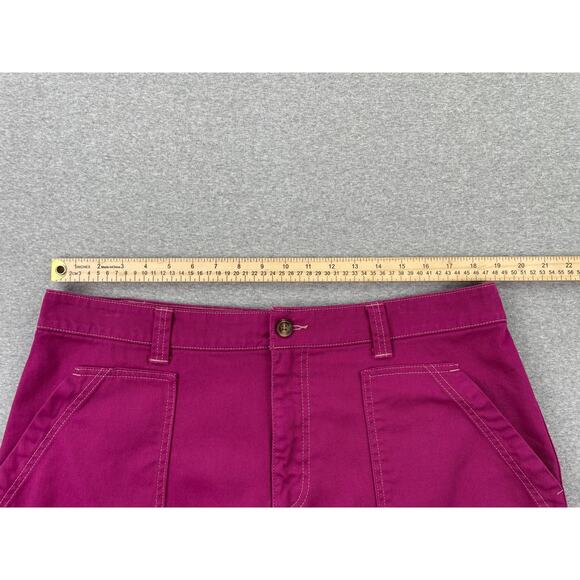 Old Navy Denim Utility Mini Skirt Womens 16 Magenta Pink 100% Cotton Pockets - Picture 5 of 10
